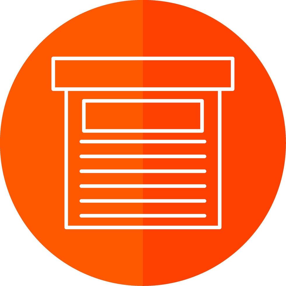 Storage Box Line Red Circle Icon vector