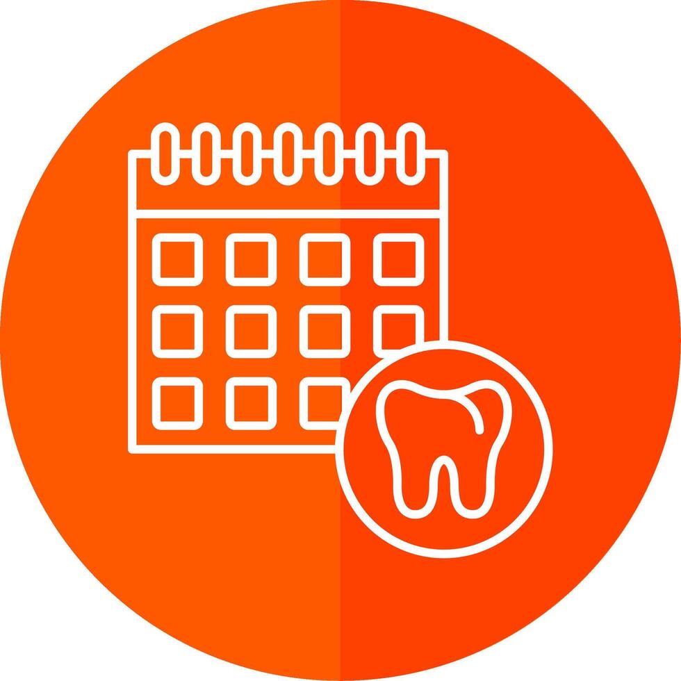 dental calendario línea rojo circulo icono vector