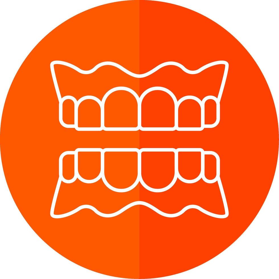 Denture Line Red Circle Icon vector