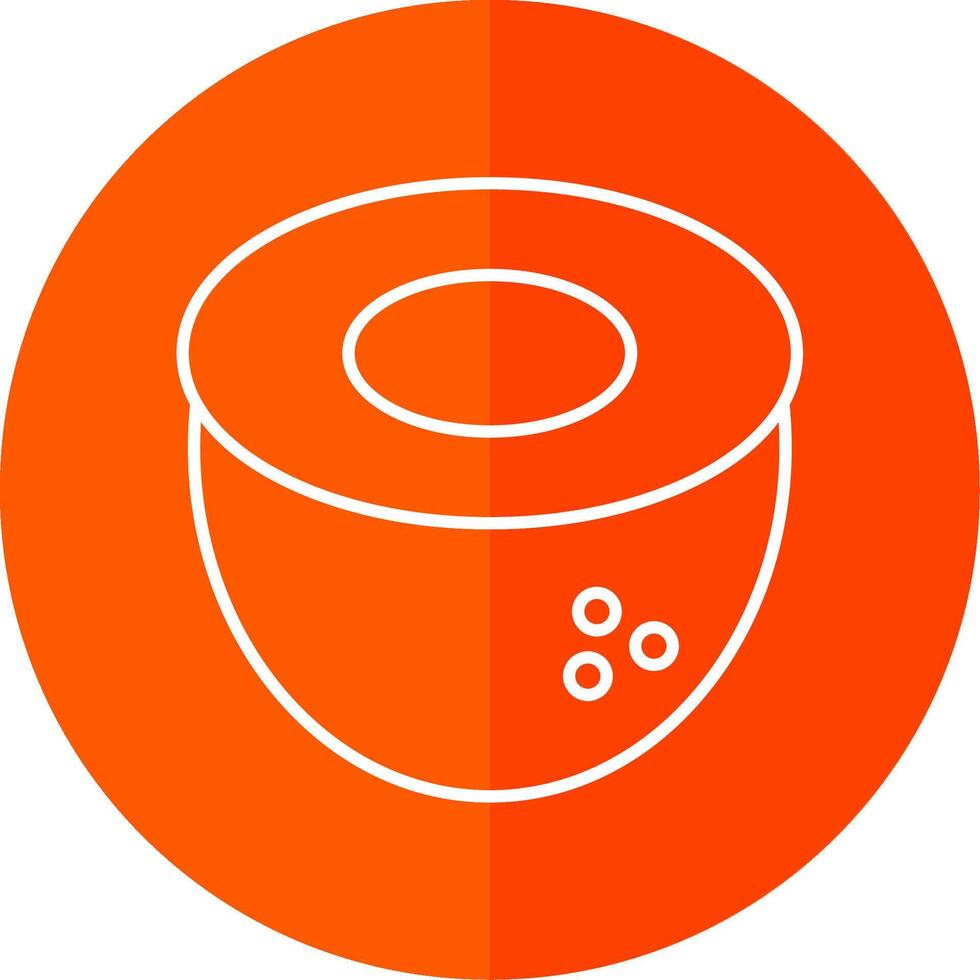 Coconut Line Red Circle Icon vector