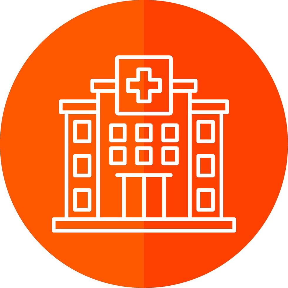 hospital línea rojo circulo icono vector