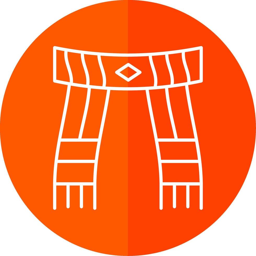 Scarf Line Red Circle Icon vector