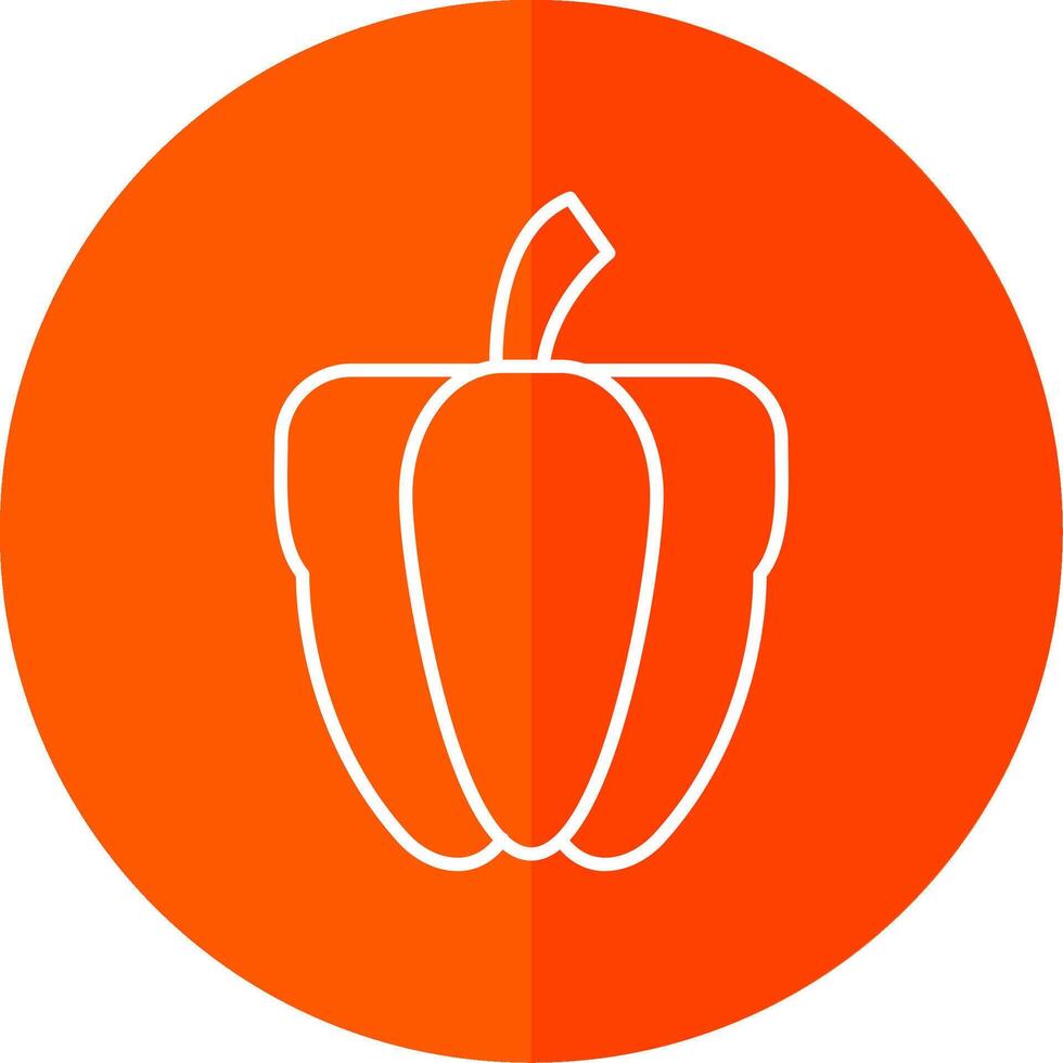 Capsicum Line Red Circle Icon vector
