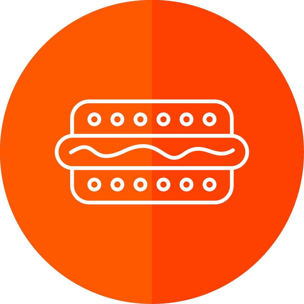 Hot Dog Line Red Circle Icon vector