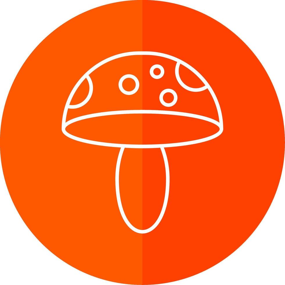 Mushroom Line Red Circle Icon vector