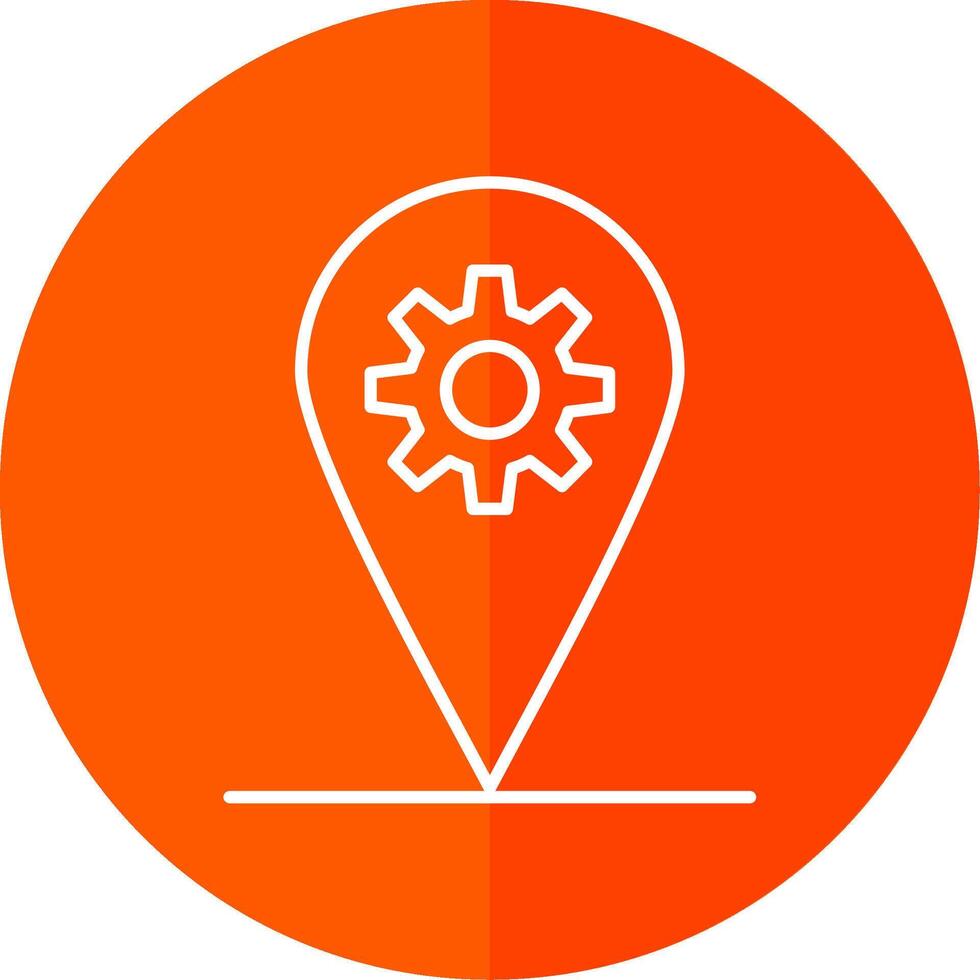 Localization Line Red Circle Icon vector