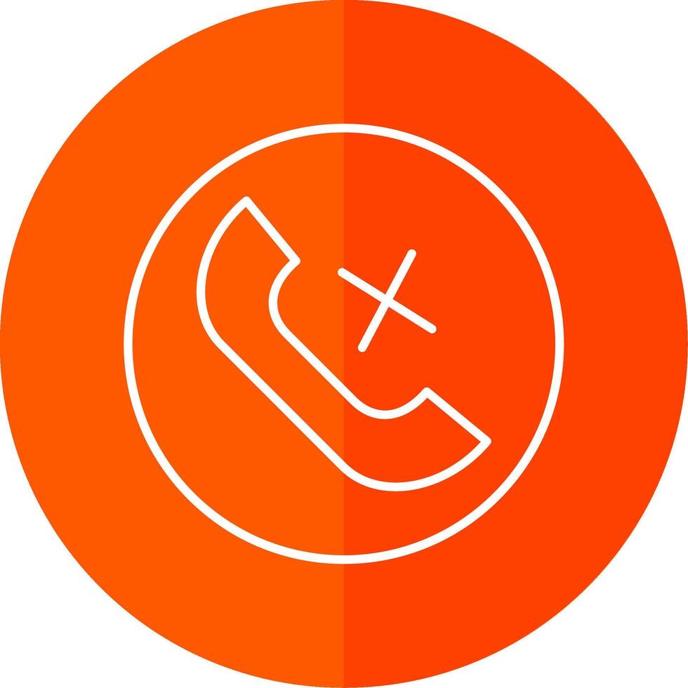 Missed Call Line Red Circle Icon vector
