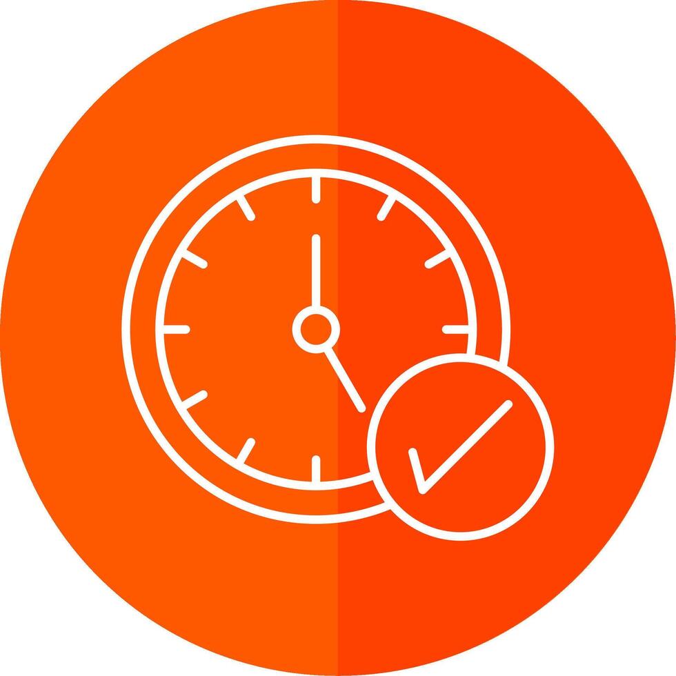 Time Management Line Red Circle Icon vector