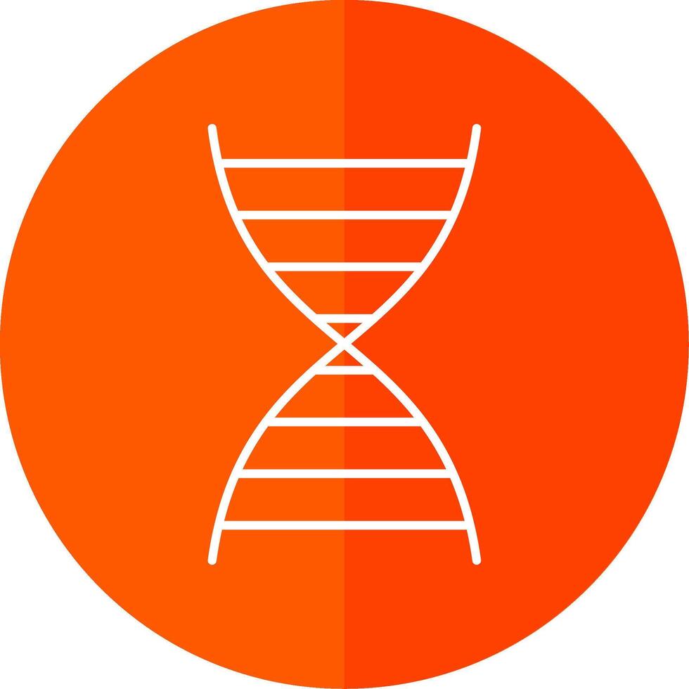 DNA Line Red Circle Icon vector