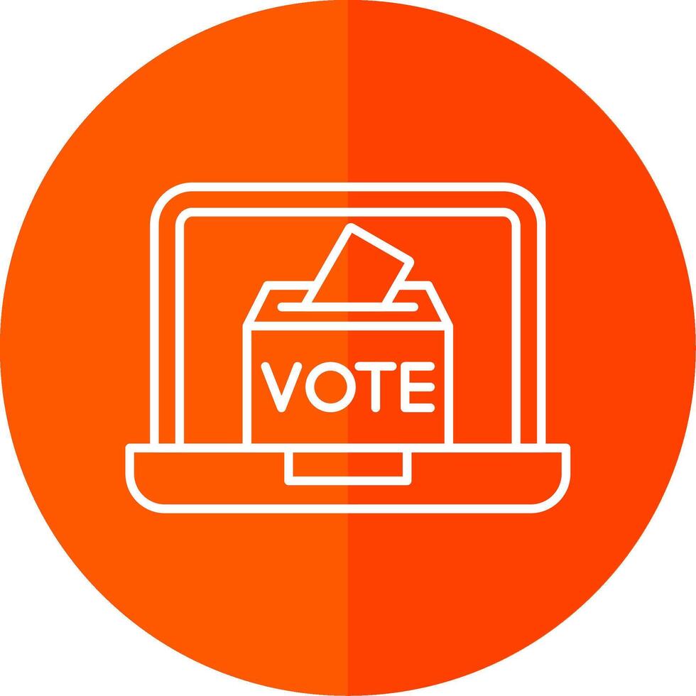 Online Voting Line Red Circle Icon vector