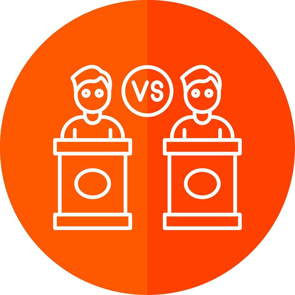 Debate Line Red Circle Icon vector