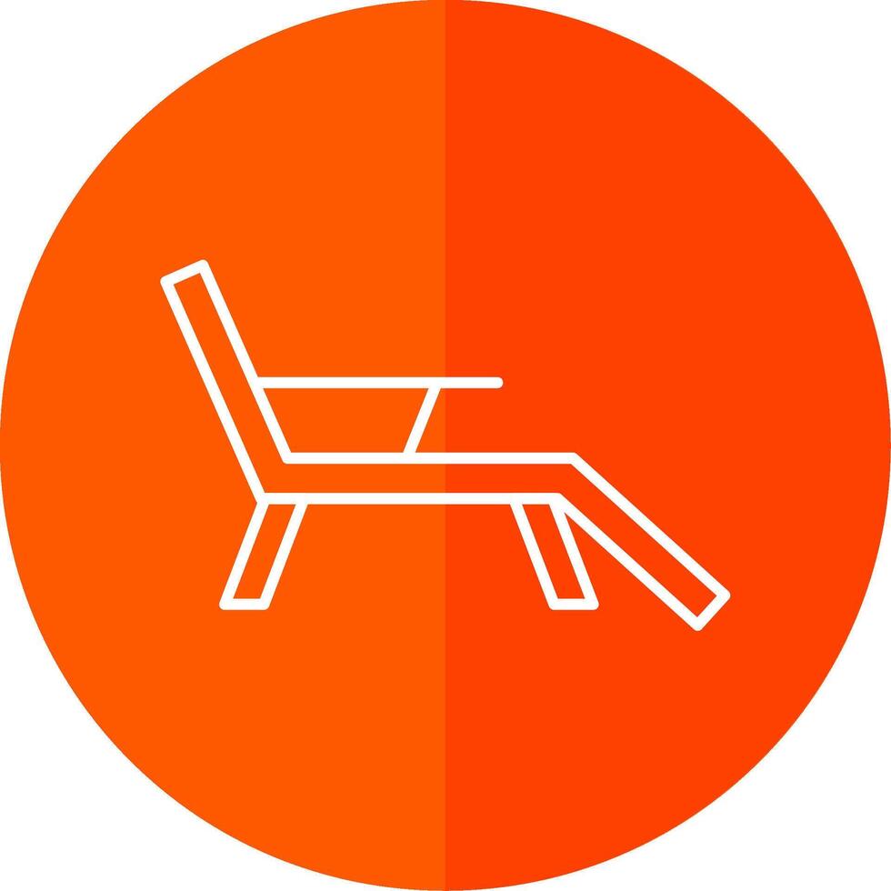 Deck Chair Line Red Circle Icon vector