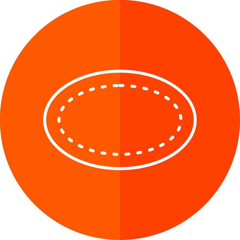 oval línea rojo circulo icono vector
