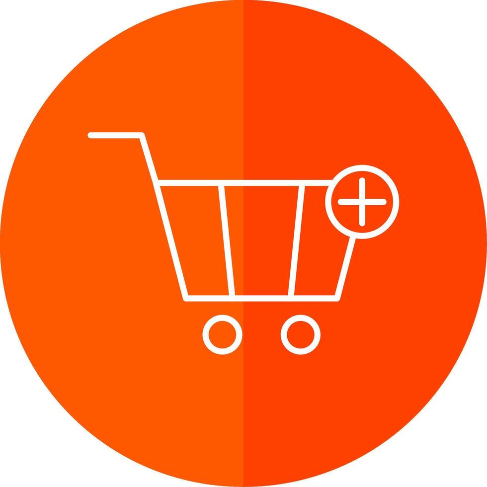 Add To Cart Line Red Circle Icon vector