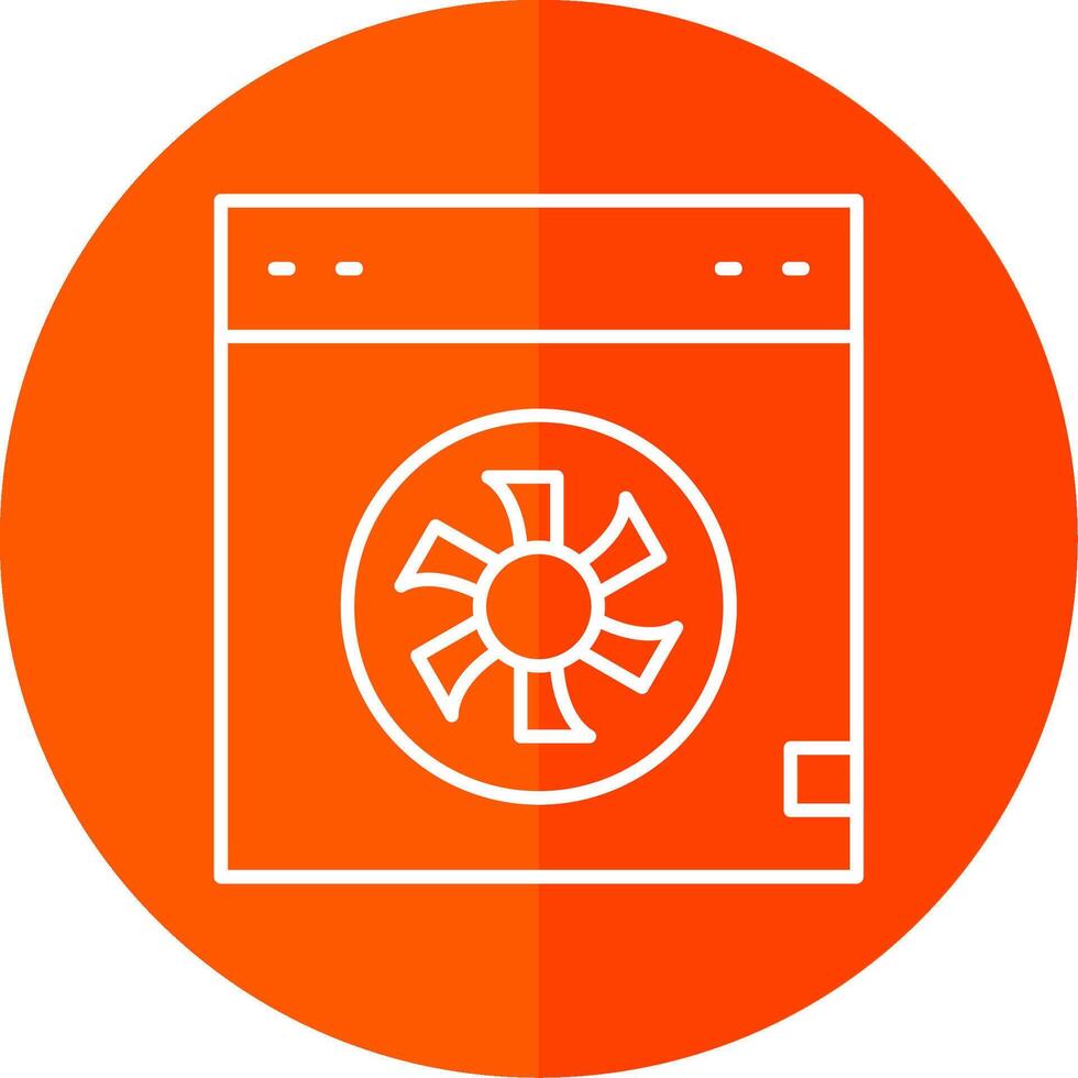 Cooler Line Red Circle Icon vector