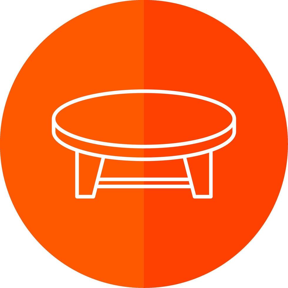 Coffee Table Line Red Circle Icon vector