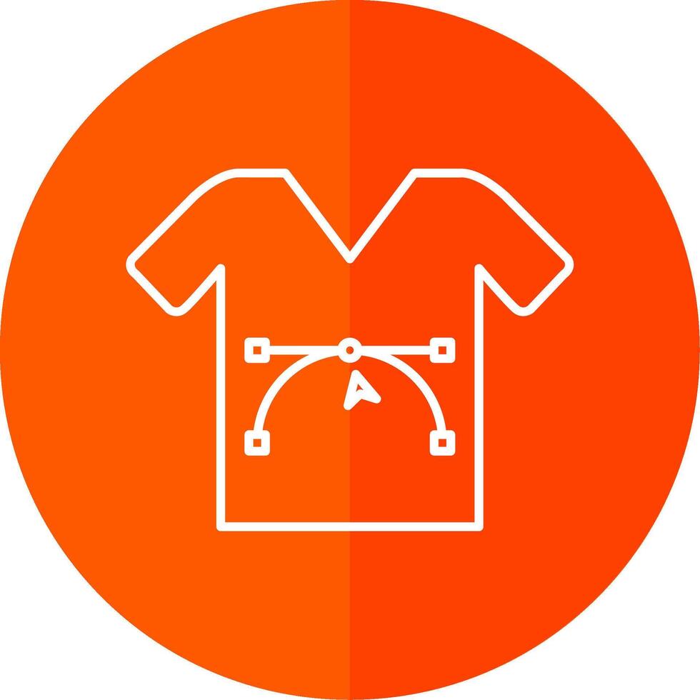 Shirt Design Line Red Circle Icon vector
