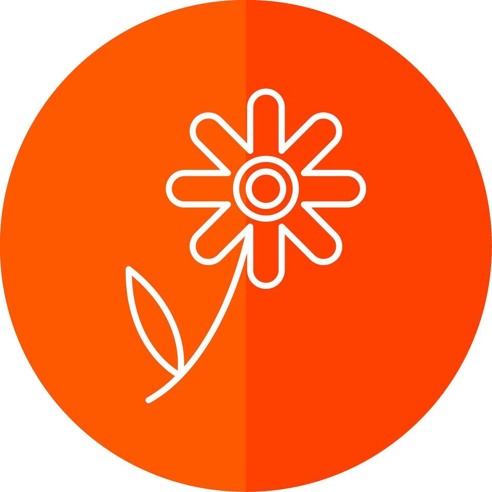 Chamomile Line Red Circle Icon vector