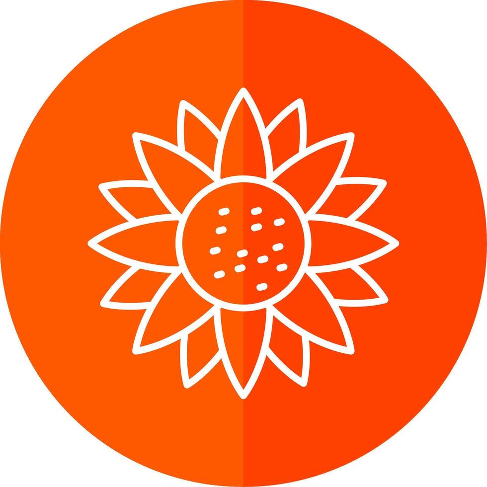 Sunflower Line Red Circle Icon vector