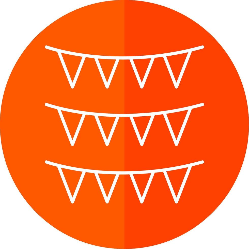 Bunting Line Red Circle Icon vector