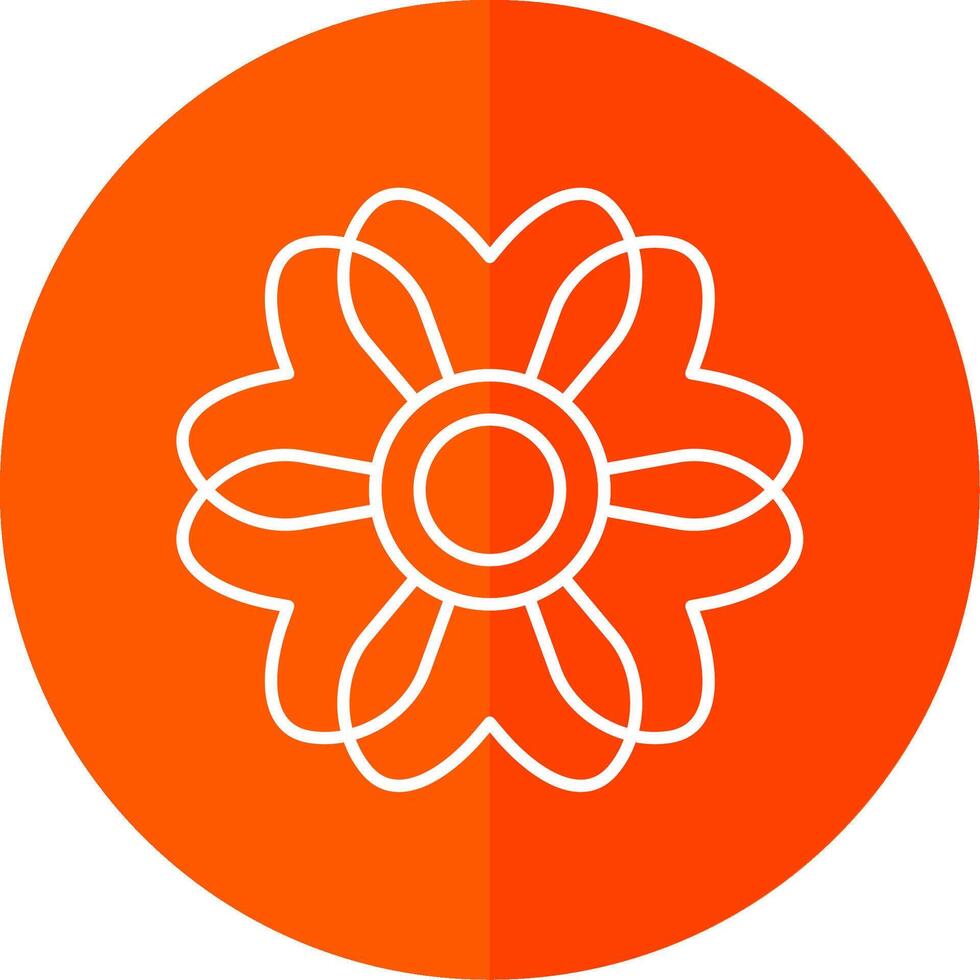 Sakura Line Red Circle Icon vector