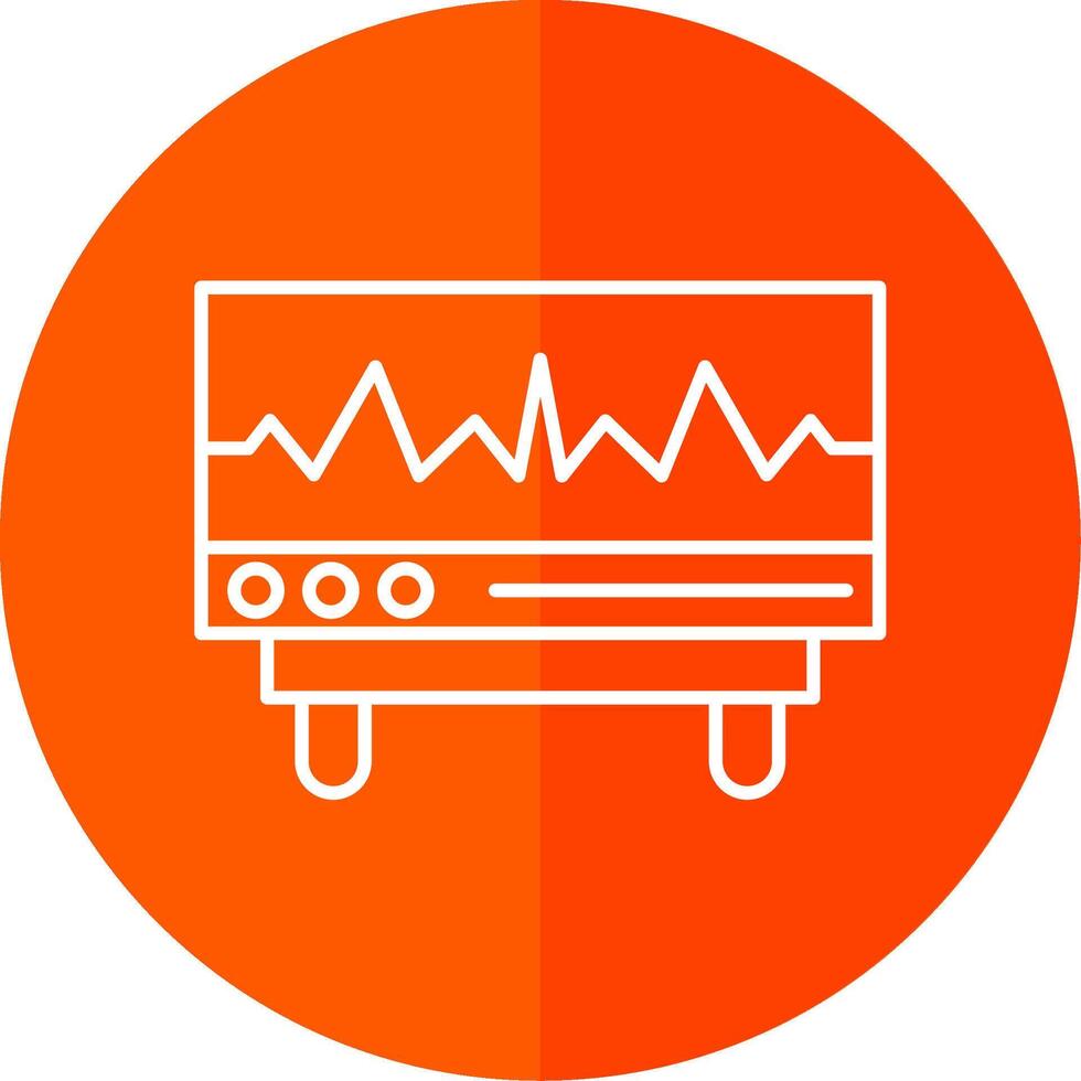 Cardiogram Line Red Circle Icon vector