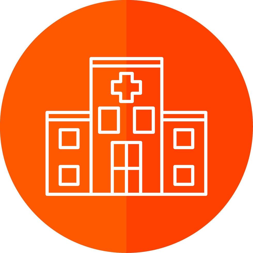 hospital línea rojo circulo icono vector