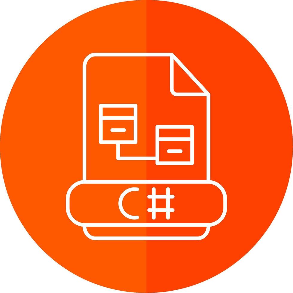 C Sharp Line Red Circle Icon vector