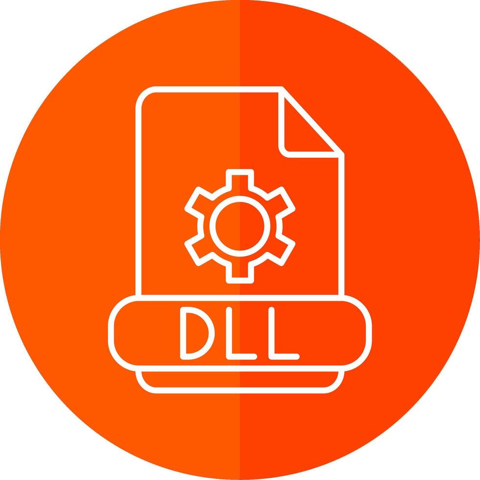 Dll Line Red Circle Icon vector