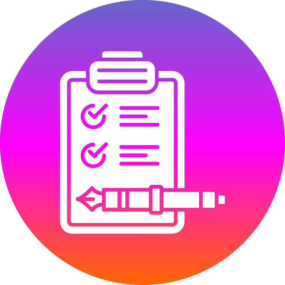 Check list Glyph Gradient Circle Icon vector
