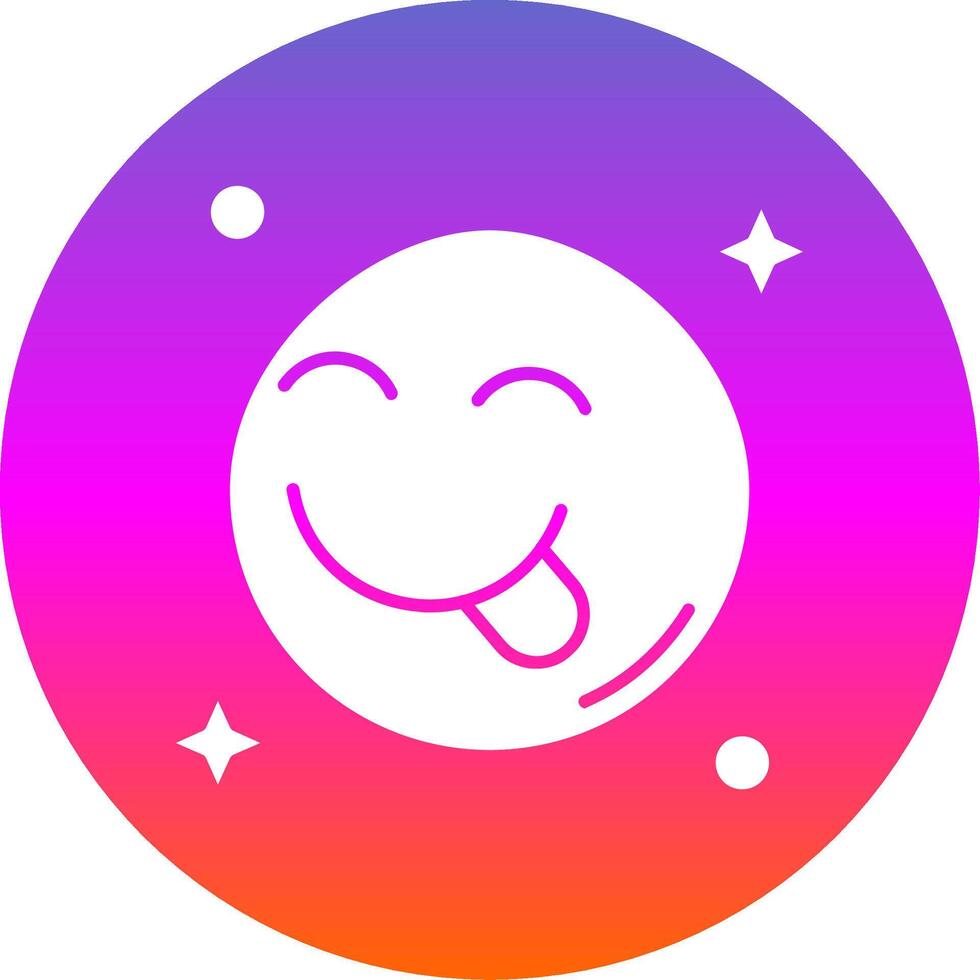 Tongue Glyph Gradient Circle Icon vector