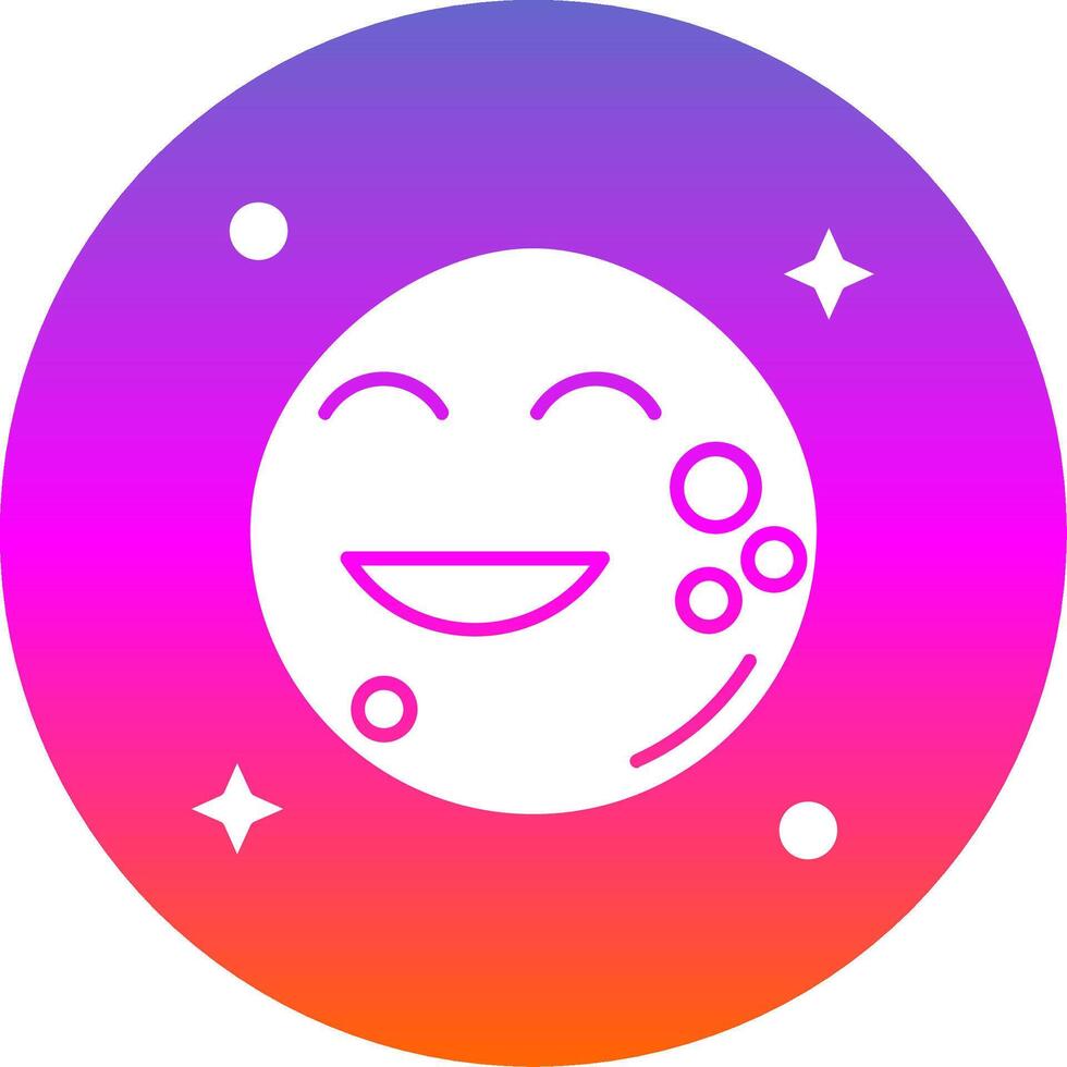 Luna glifo degradado circulo icono vector