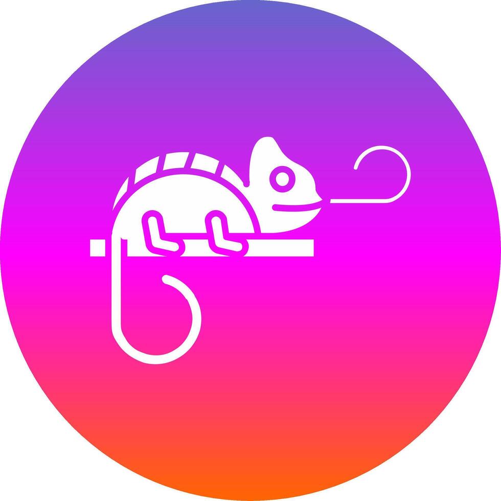 Chameleon Glyph Gradient Circle Icon vector