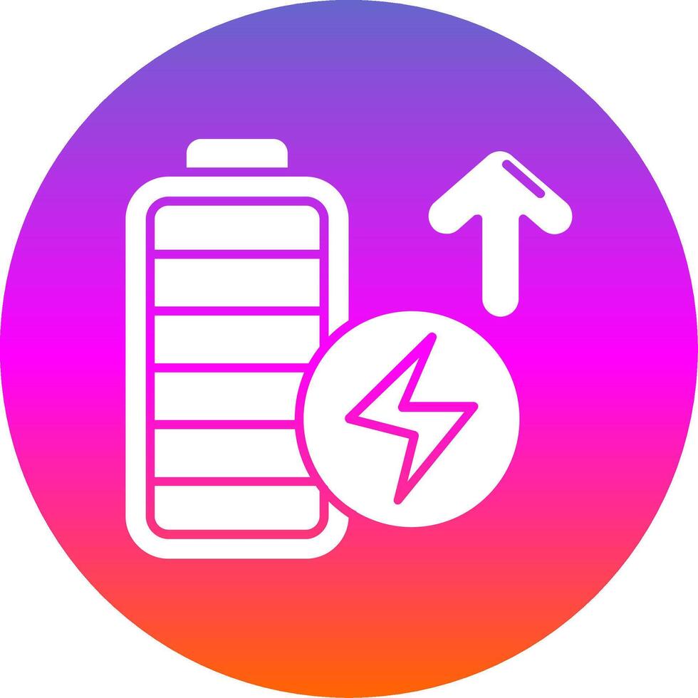 Battery full Glyph Gradient Circle Icon vector