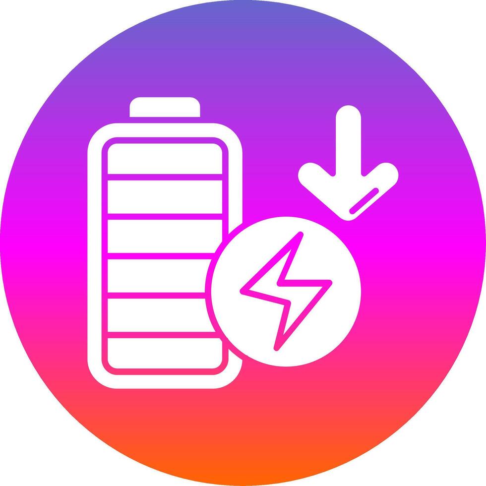 Low battery Glyph Gradient Circle Icon vector