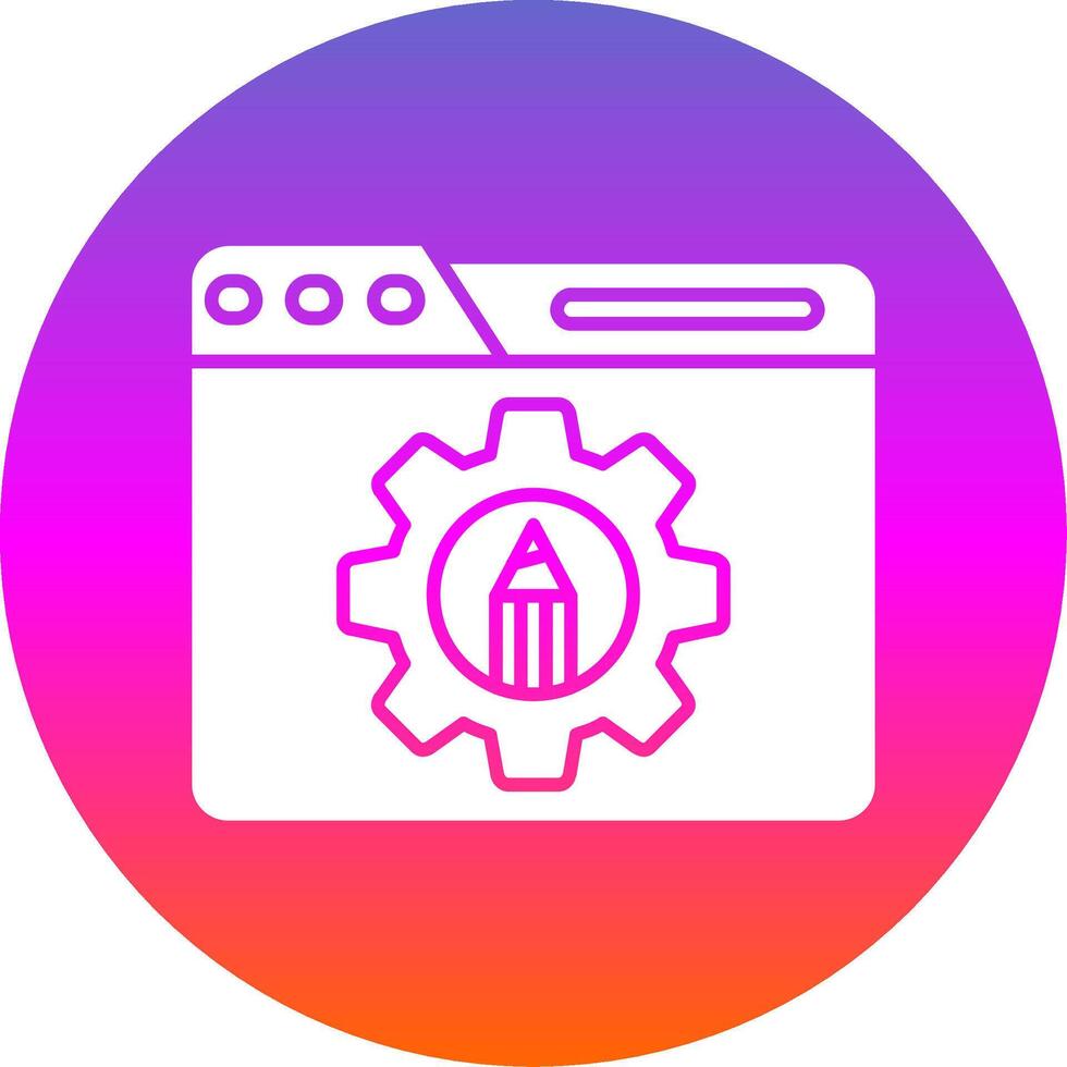 Settings Glyph Gradient Circle Icon vector
