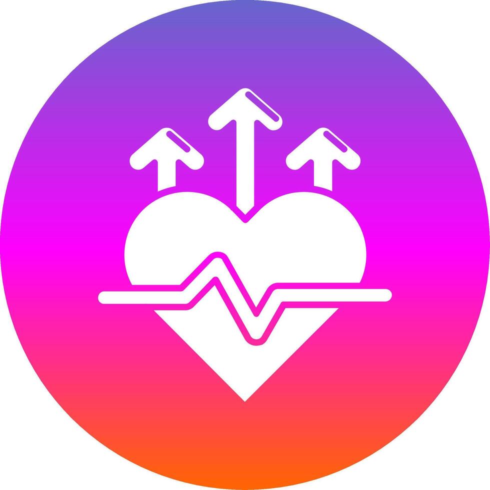 Heart rate Glyph Gradient Circle Icon vector