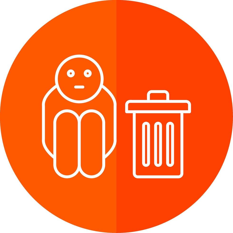 Scavenger Line Red Circle Icon vector