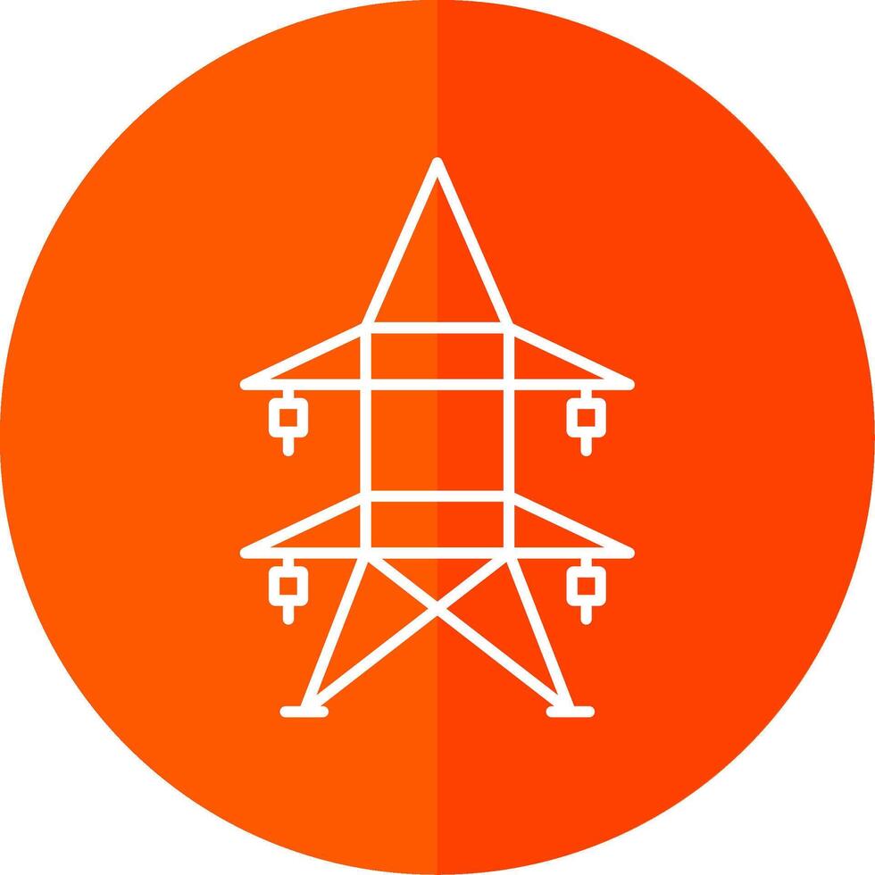 Electric Tower Line Red Circle Icon vector