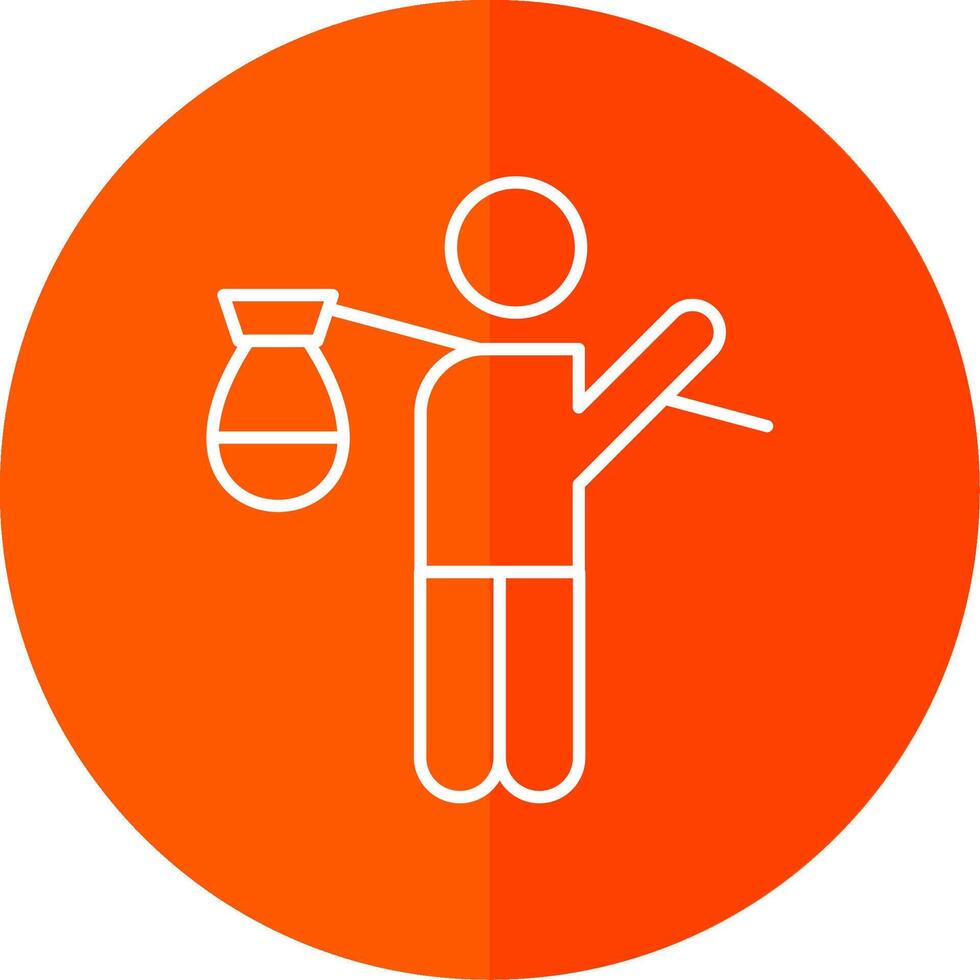 Refugee Line Red Circle Icon vector