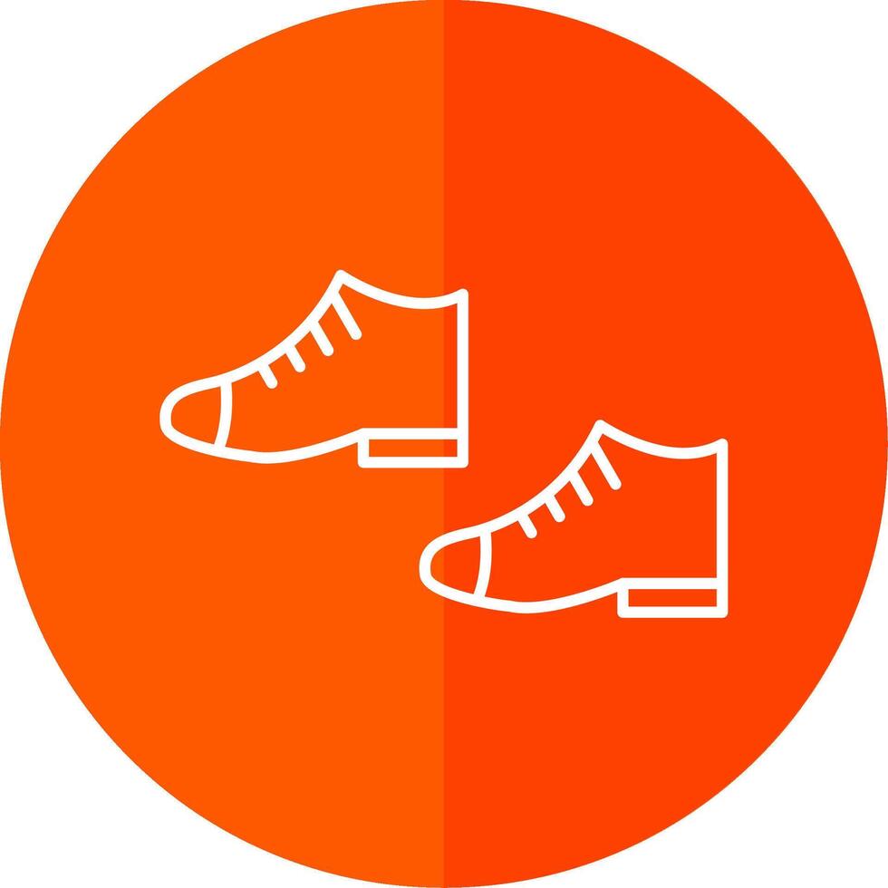 Zapatos línea rojo circulo icono vector