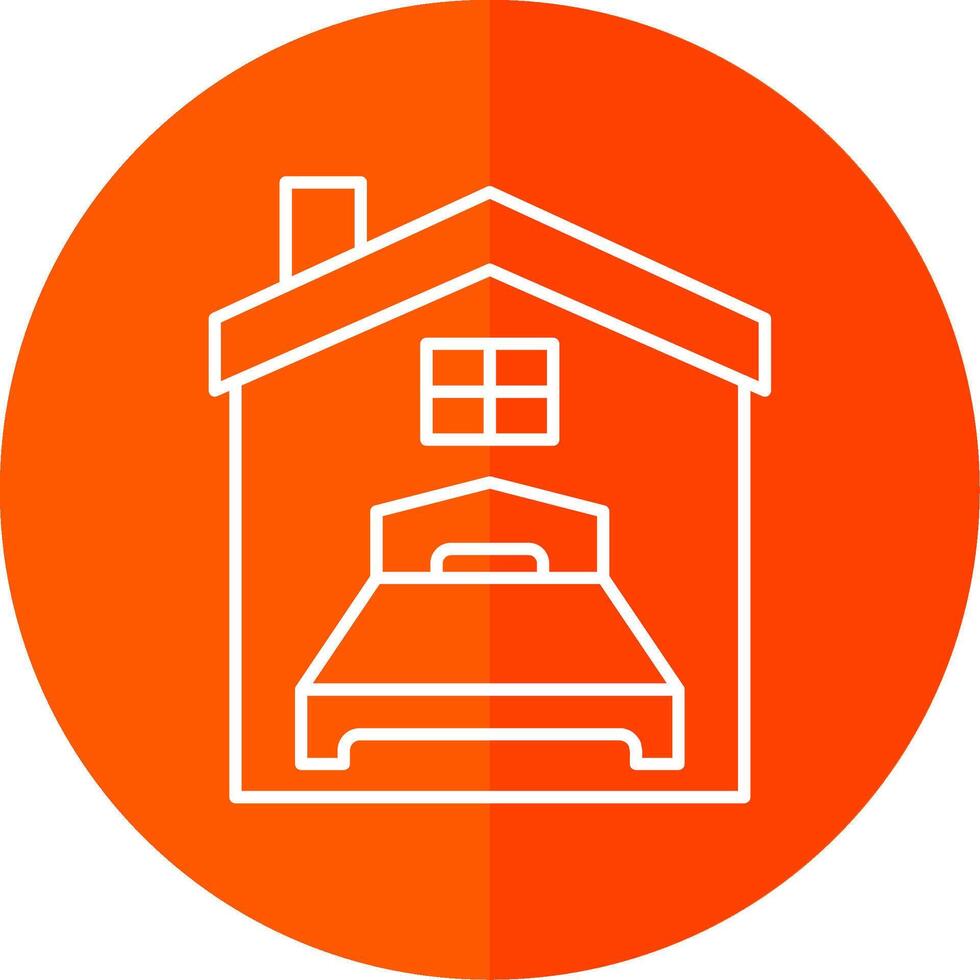 Bedroom Line Red Circle Icon vector