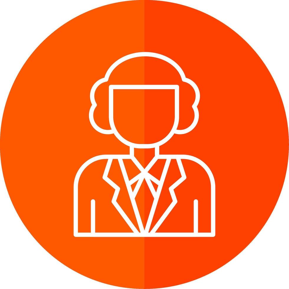 Judge Line Red Circle Icon vector