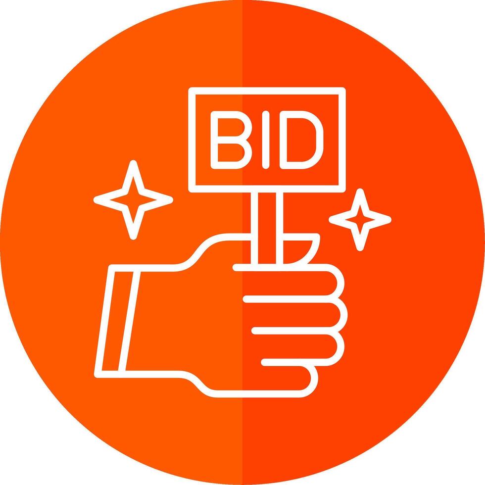 Bid Line Red Circle Icon vector