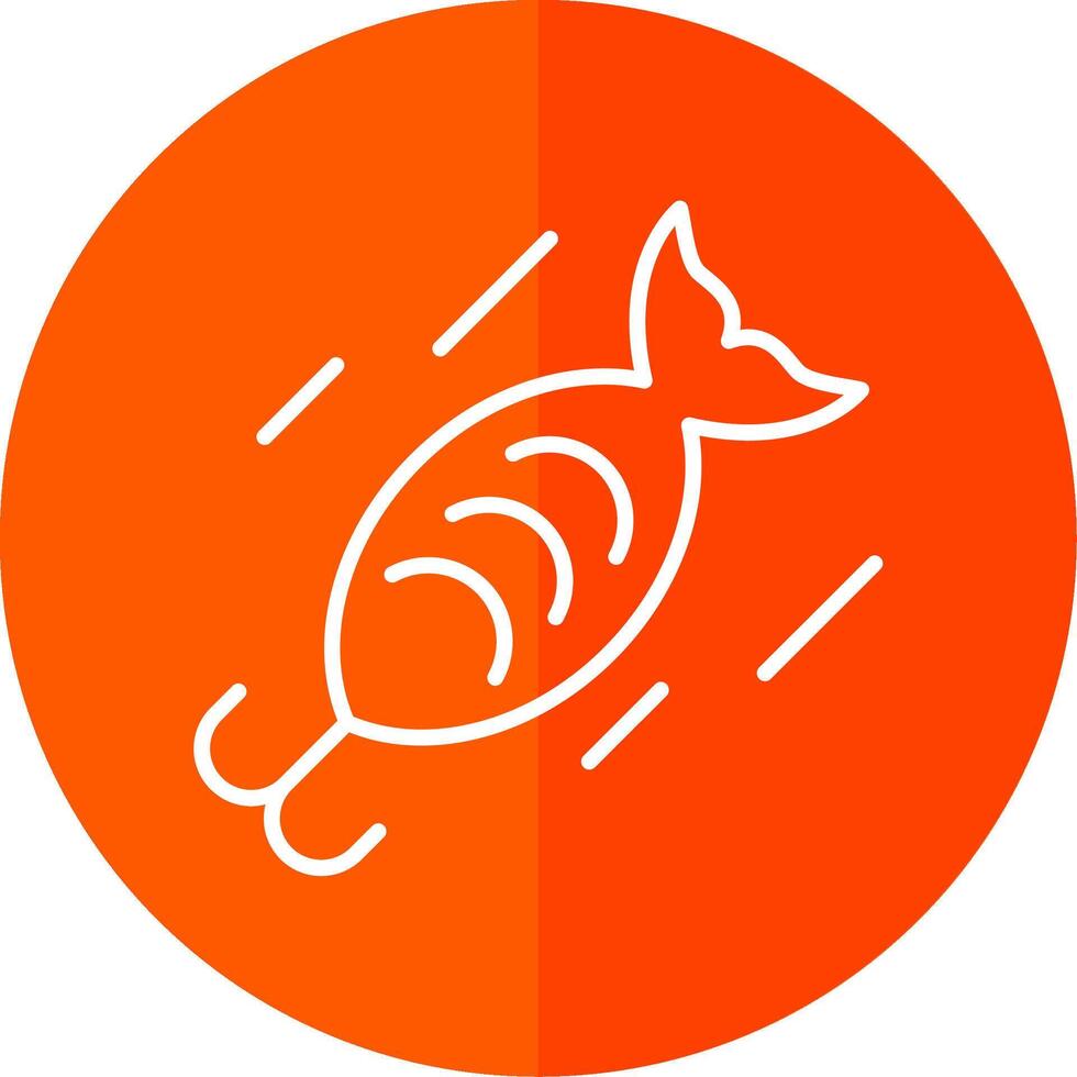 Bait Line Red Circle Icon vector