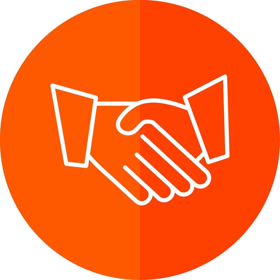 Hand Shaking Line Red Circle Icon vector