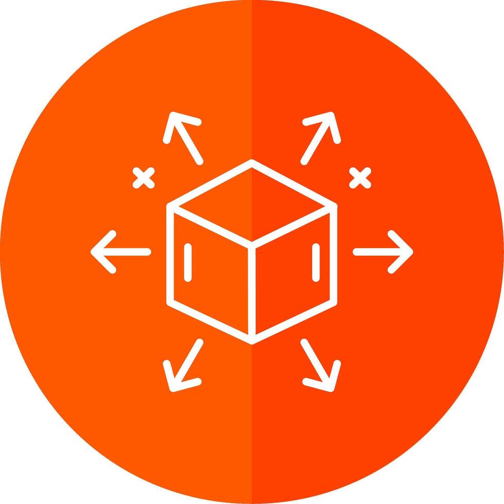 Distribution Line Red Circle Icon vector