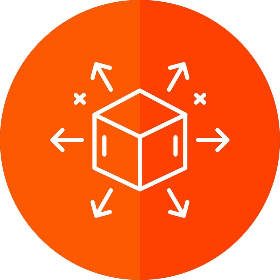 distribución línea rojo circulo icono vector