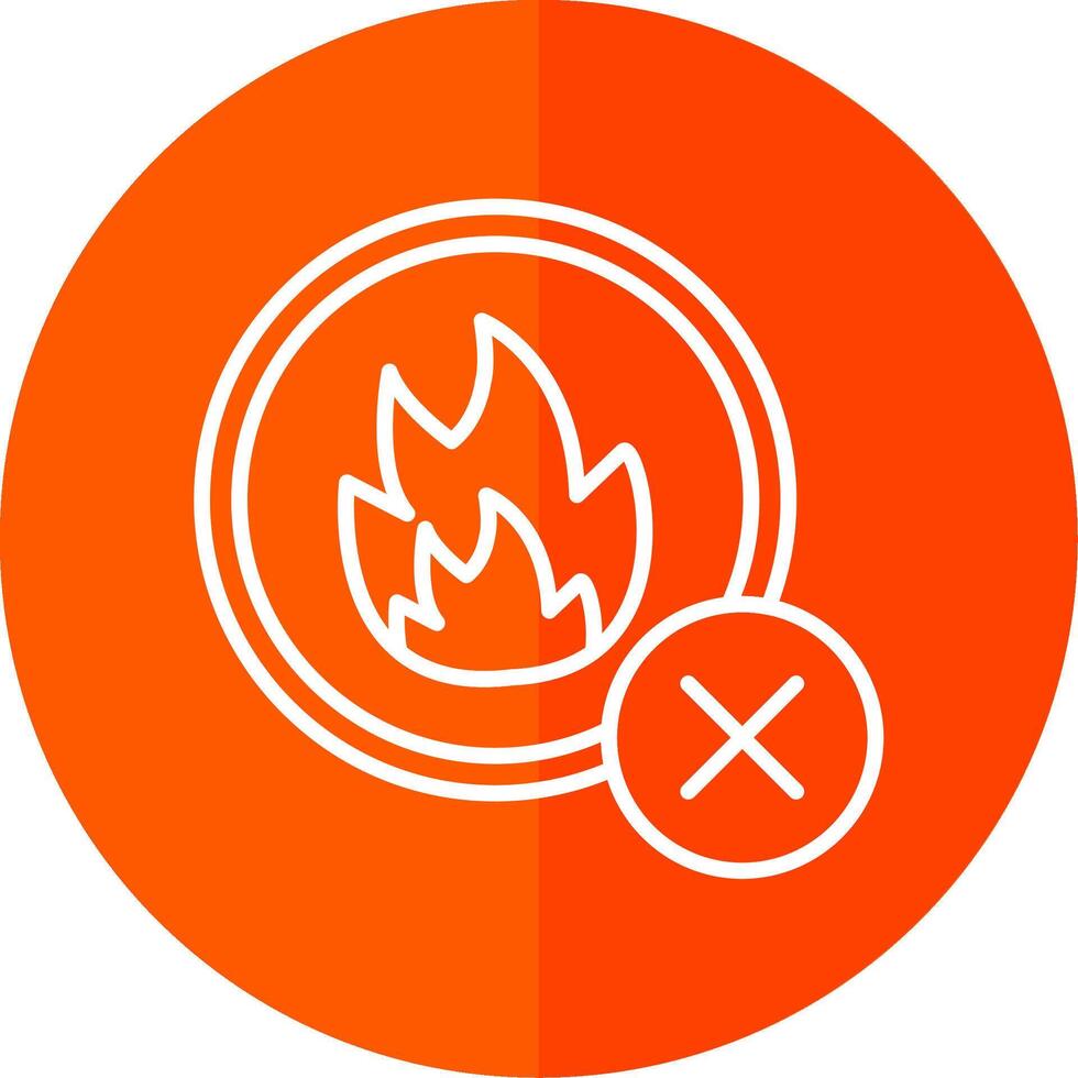 No Fire Line Red Circle Icon vector