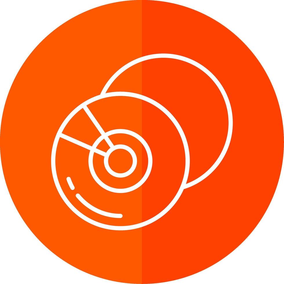 Compact Disk Line Red Circle Icon vector